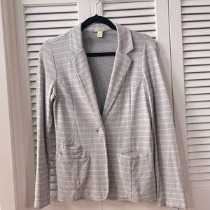 Caslon soft drape blazer in gray stripe